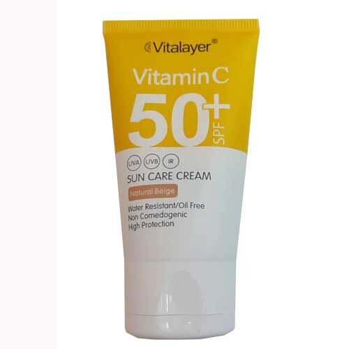 کرم ضد آفتاب رنگی بژ طبیعی ویتامین ث ویتالیر spf50